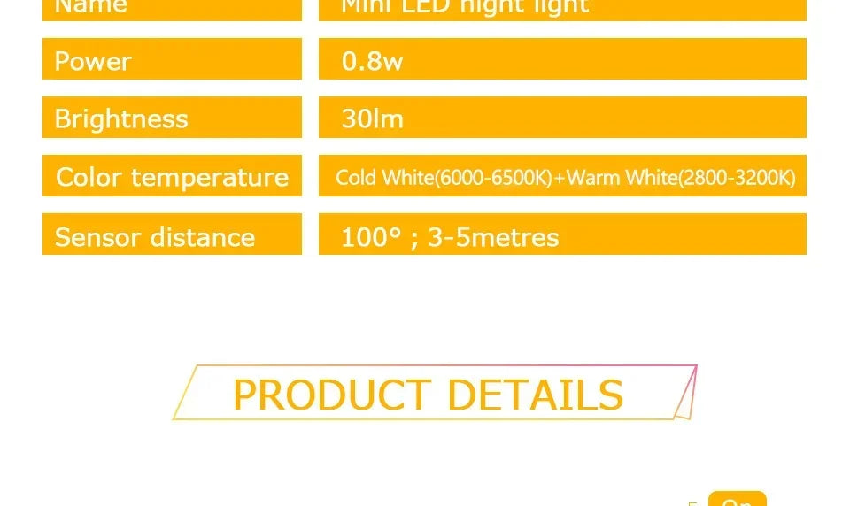 MotionGlowCo PIR Night Light – Auto On/Off, Perfect for Bedroom & Closet