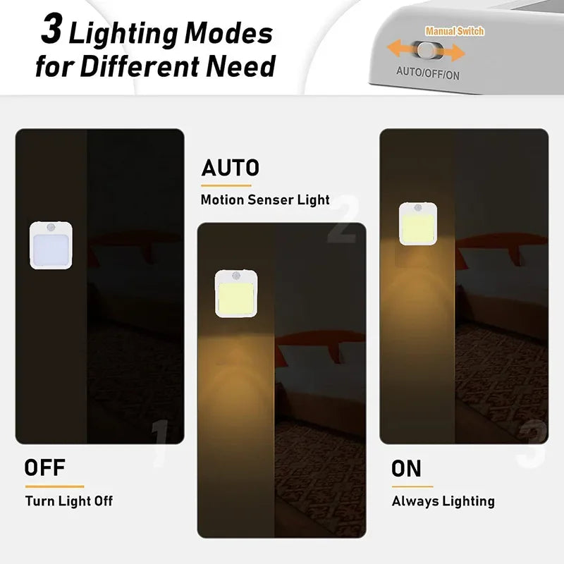 MOTIONGLOWCO Night Light Motion Sensor With LED Light EU Plug Lamps Children'S Night Light Wireless Night Lamp For Bedside Table Bedroom