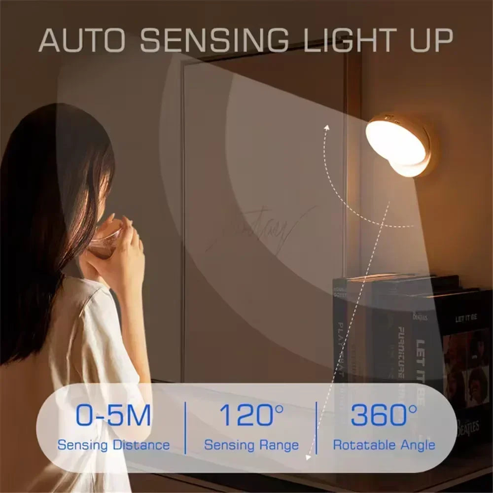 MOTIONGLOWCO Motion Sensor Night Lamp – 360° LED, Wireless & Rechargeable for Home