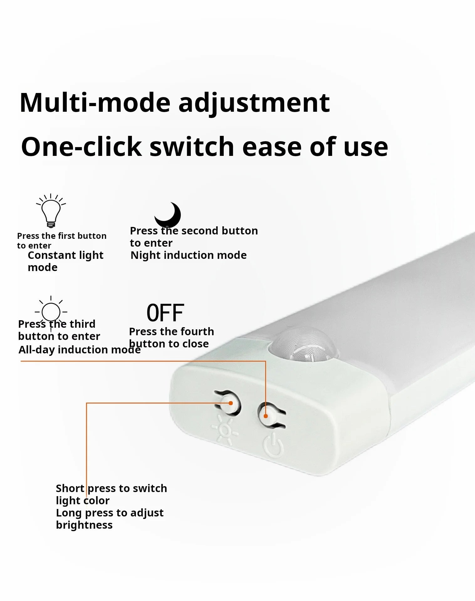 MOTIONGLOWCO 1pc Wireless Rechargeable LED Motion Sensor Cabinet Light