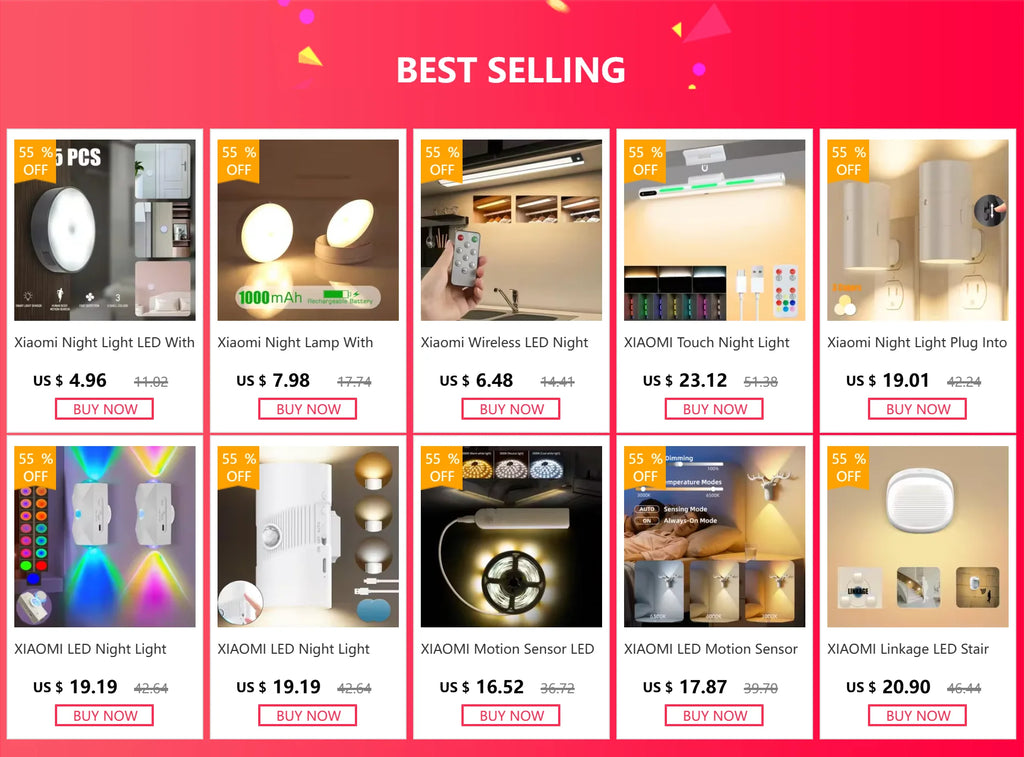 MOTIONGLOWCO Motion Sensor Night Lamp – 360° LED, Wireless & Rechargeable for Home