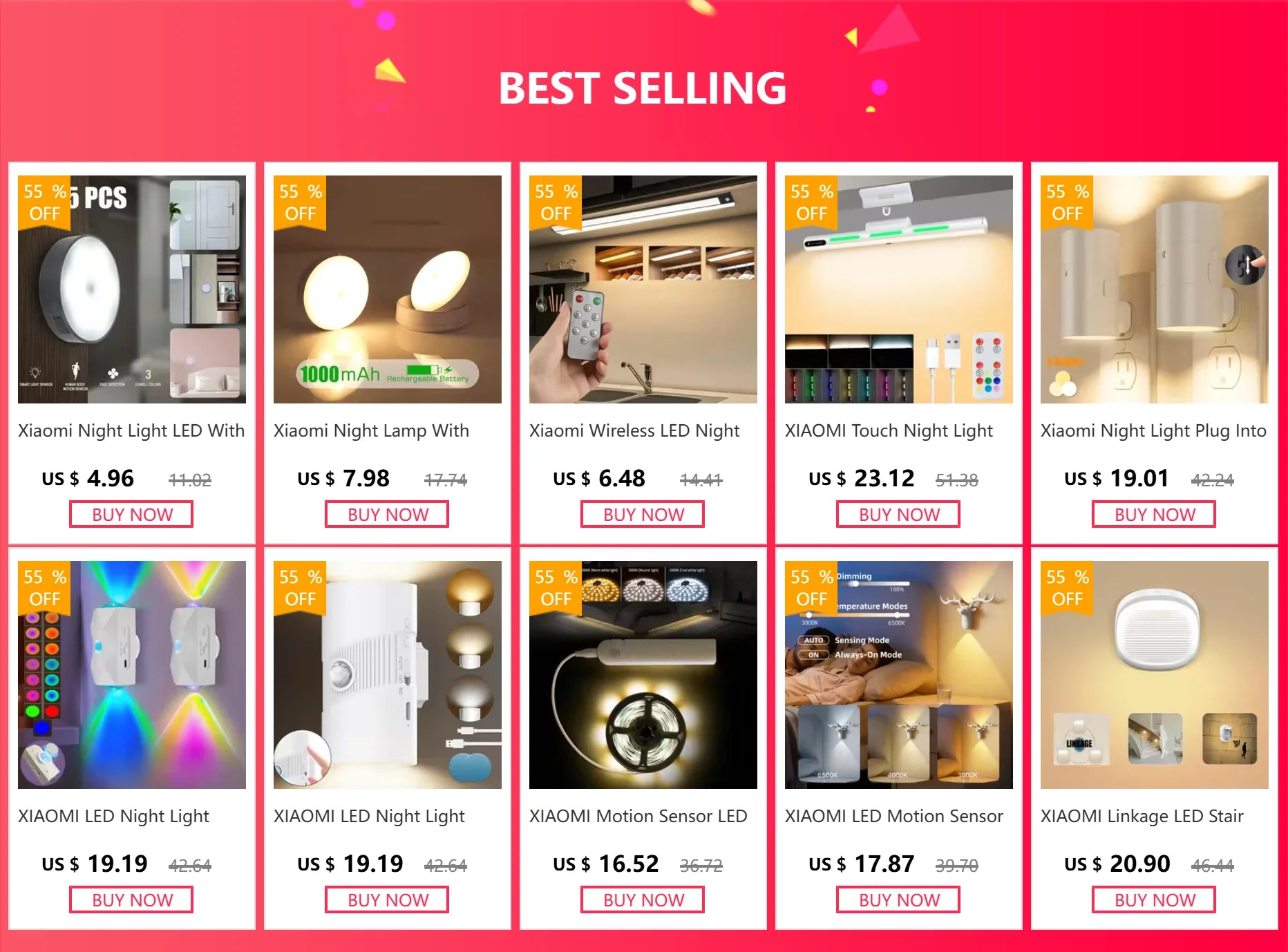 MOTIONGLOWCO Motion Sensor Night Lamp – 360° LED, Wireless & Rechargeable for Home