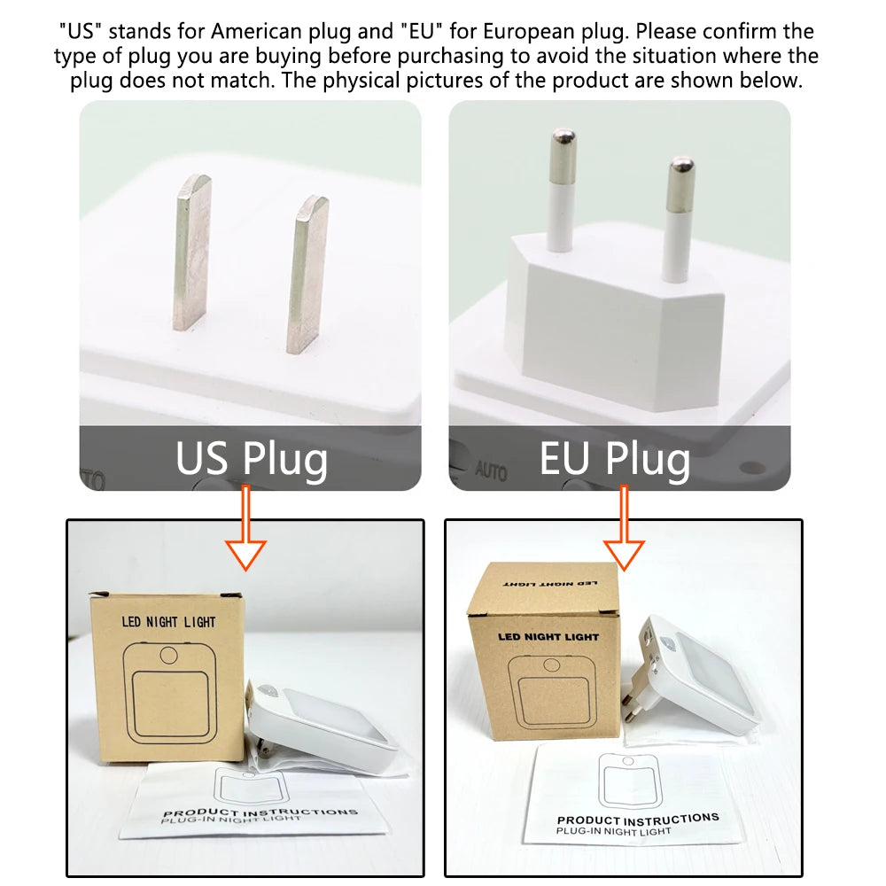 MOTIONGLOWCO Night Light Motion Sensor With LED Light EU Plug Lamps Children'S Night Light Wireless Night Lamp For Bedside Table Bedroom