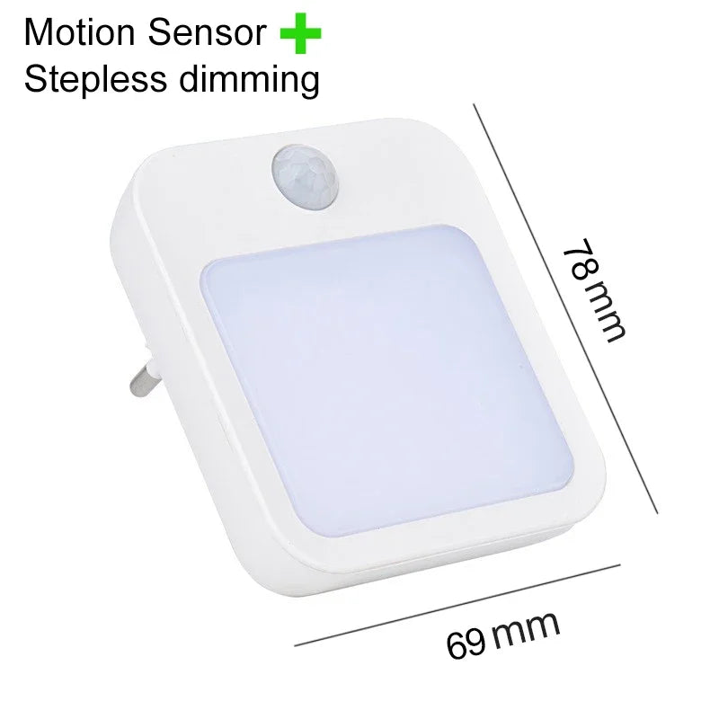 MOTIONGLOWCO Night Light Motion Sensor With LED Light EU Plug Lamps Children'S Night Light Wireless Night Lamp For Bedside Table Bedroom