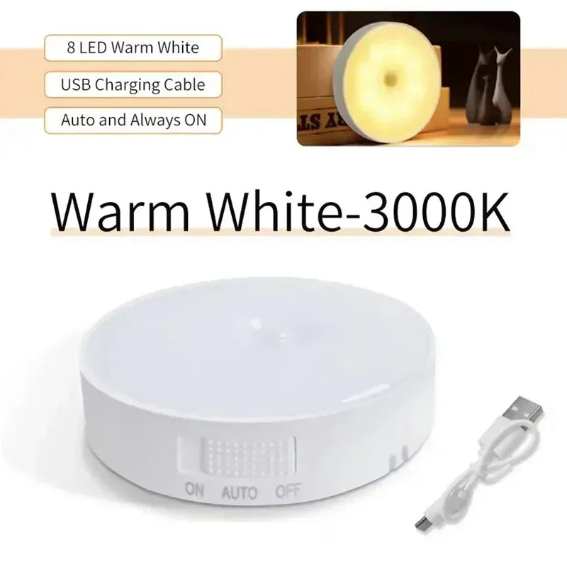 MotionGlowCo Motion Sensor Night Light – USB Rechargeable, Wireless & Magnetic for Closet & Stairs