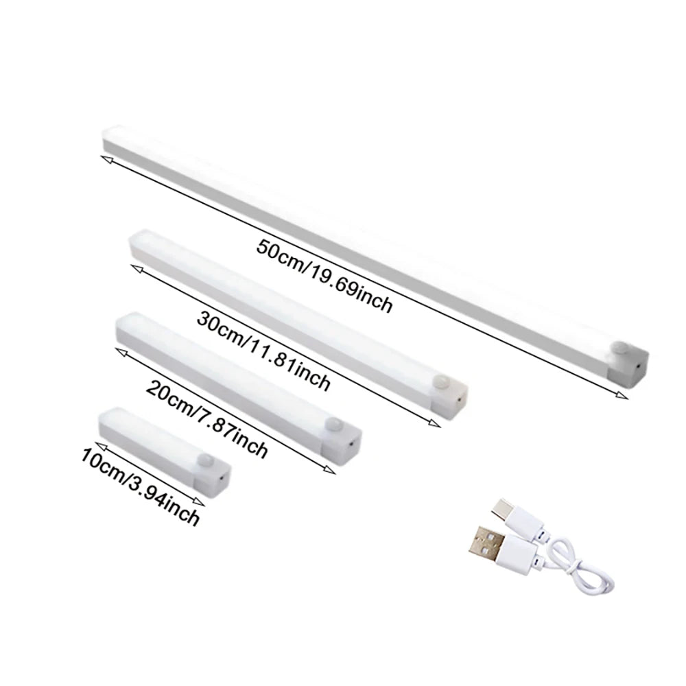 6pcs/Pack Motion Sensor Night Light ,Wireless Type C Rechargeable Lamp for Kitchen Cabinet Bedroom Wardrobe Staircase Light